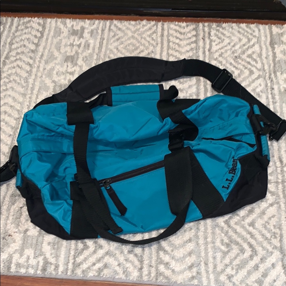 L.L. Bean Teal and Black Duffel Bag Sporty Design